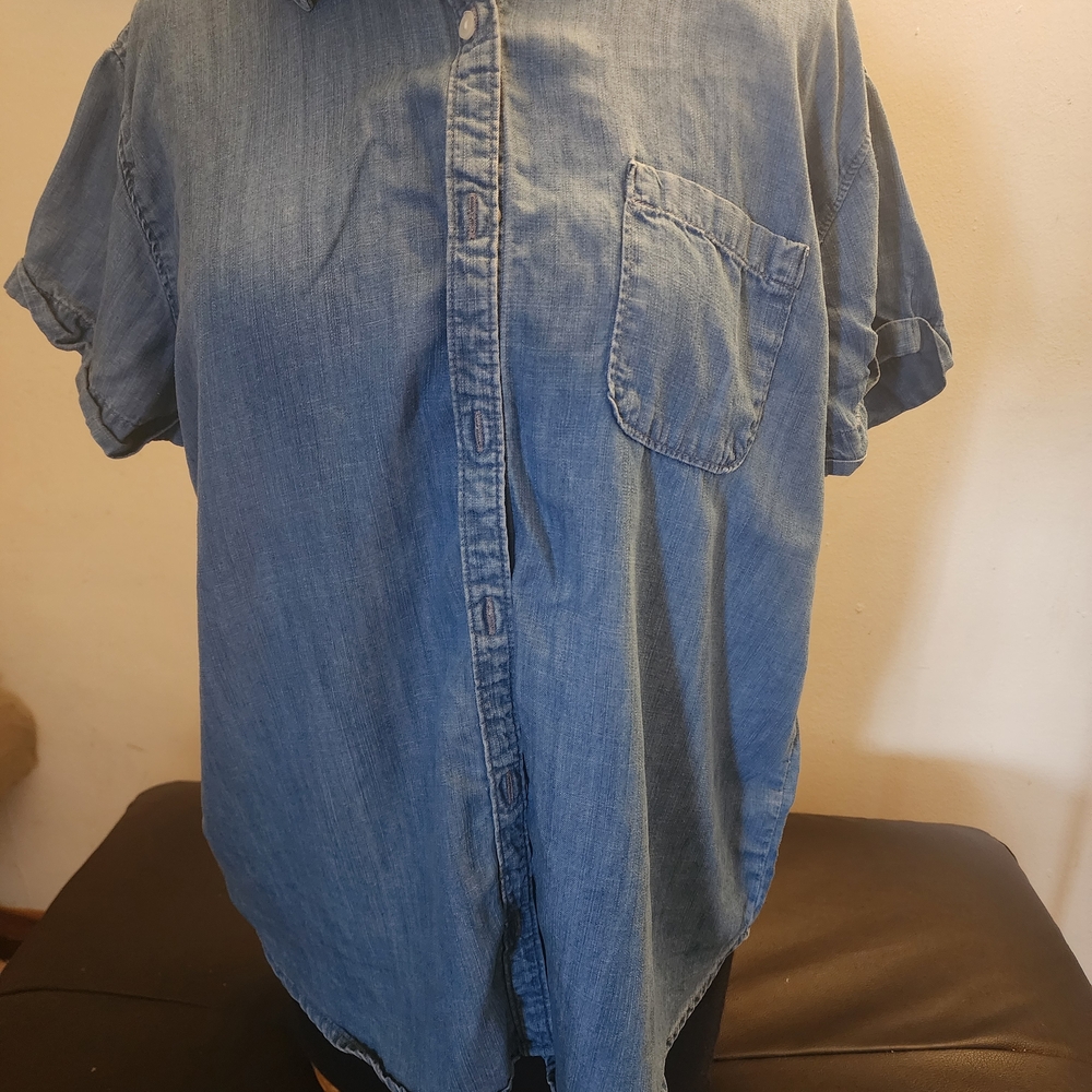St.Johns Bay Denim Blue Button-Down Shirt